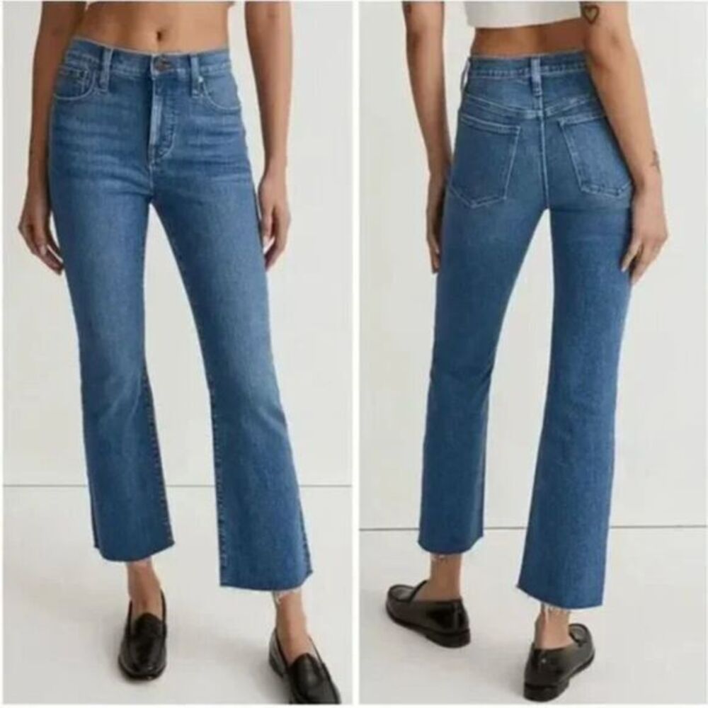 NEW Madewell Kick Out Crop Jeans in Cherryville Wash: Raw-Hem Edition,‎ 25